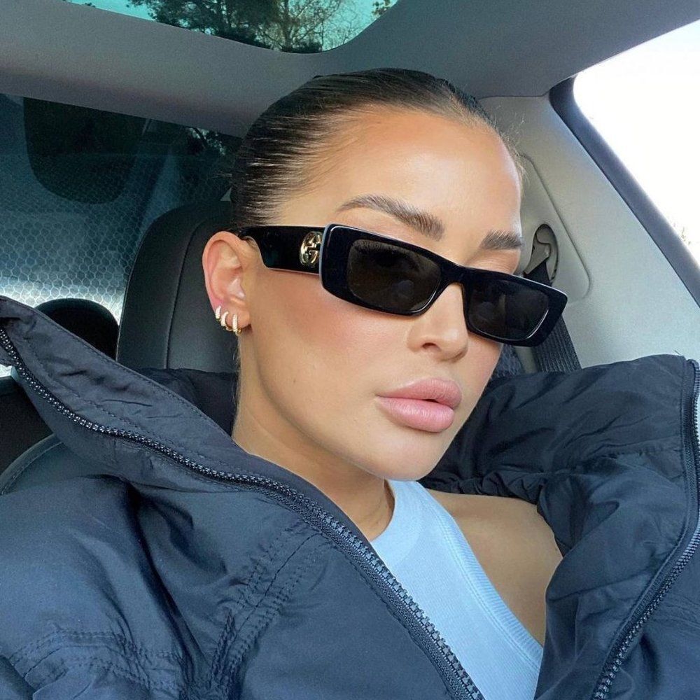 NEW Gucci GG0516S 001 Black Silver Rectangle Women Sunglasses - Picture 3 of 15